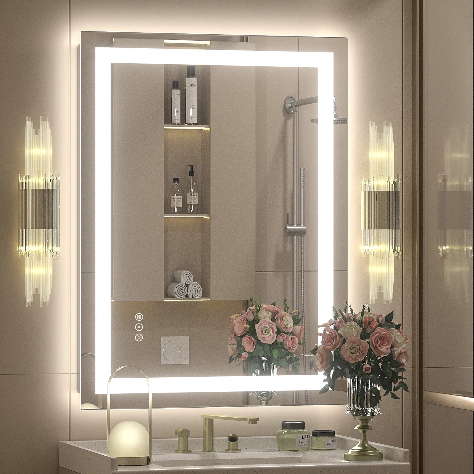 Aevar UL Certified Front & Back LED Anti-Fog Tempered Glass Bathroom/Vanity Mirror with 3-Year Wa... | Wayfair North America