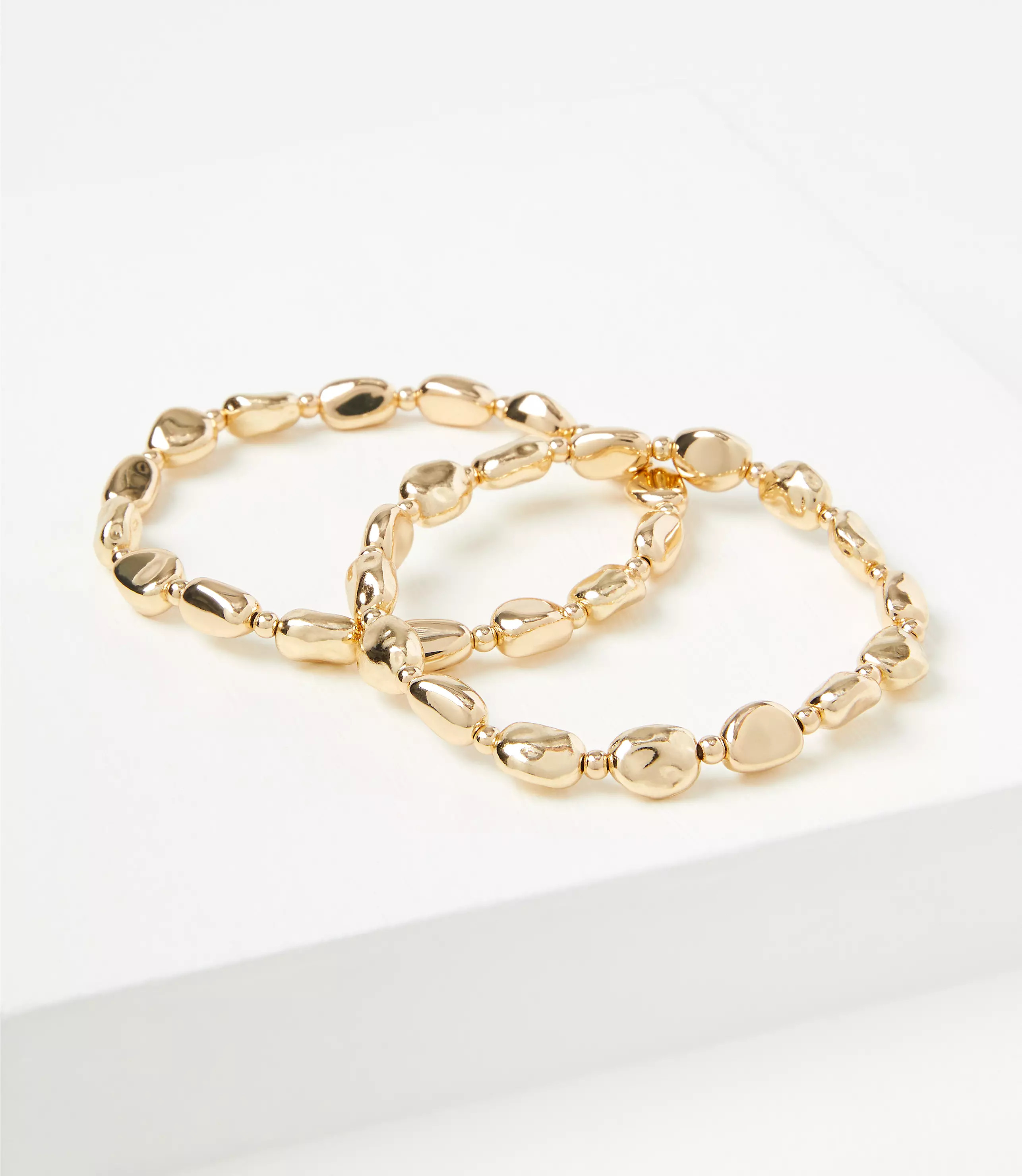 Metal Bean Stretch Bracelet Set | LOFT