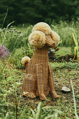 Poodle Dog Woven Wicker Basket | Anthropologie (US)