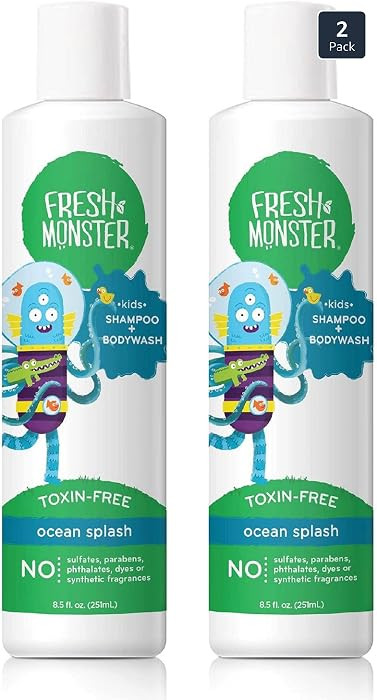 Fresh Monster 2-in-1 Natural Shampoo & Body Wash for Kids, Toxin-Free, Hypoallergenic, Ocean Spla... | Amazon (US)