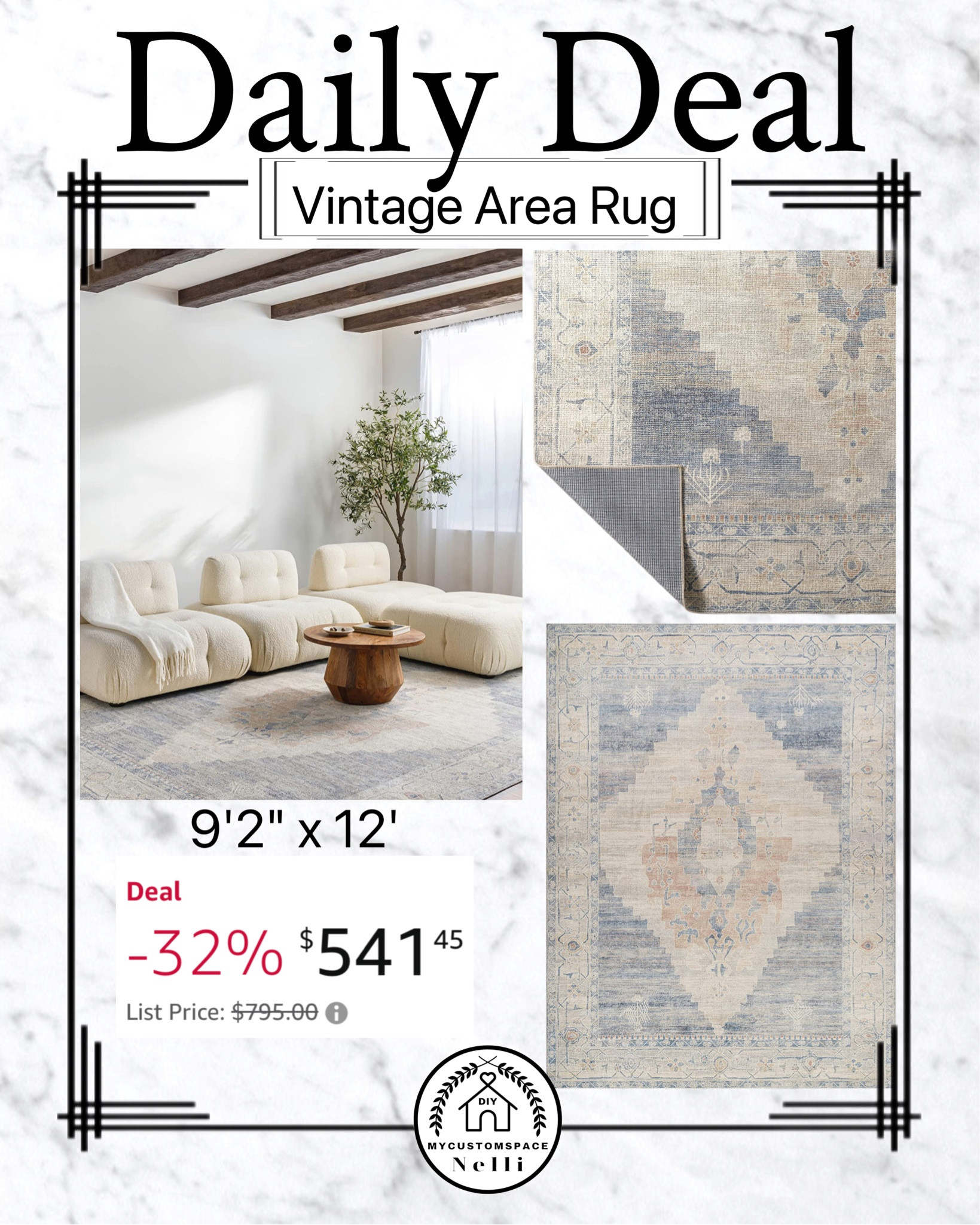 Vintage Inspired Area Rug.

Neutral Rug. Sale. Vintage Rug. Amazon Home. Livingroom. Bedroom decor. Designer Rug. 

#LTKhome #LTKFind #LTKSale