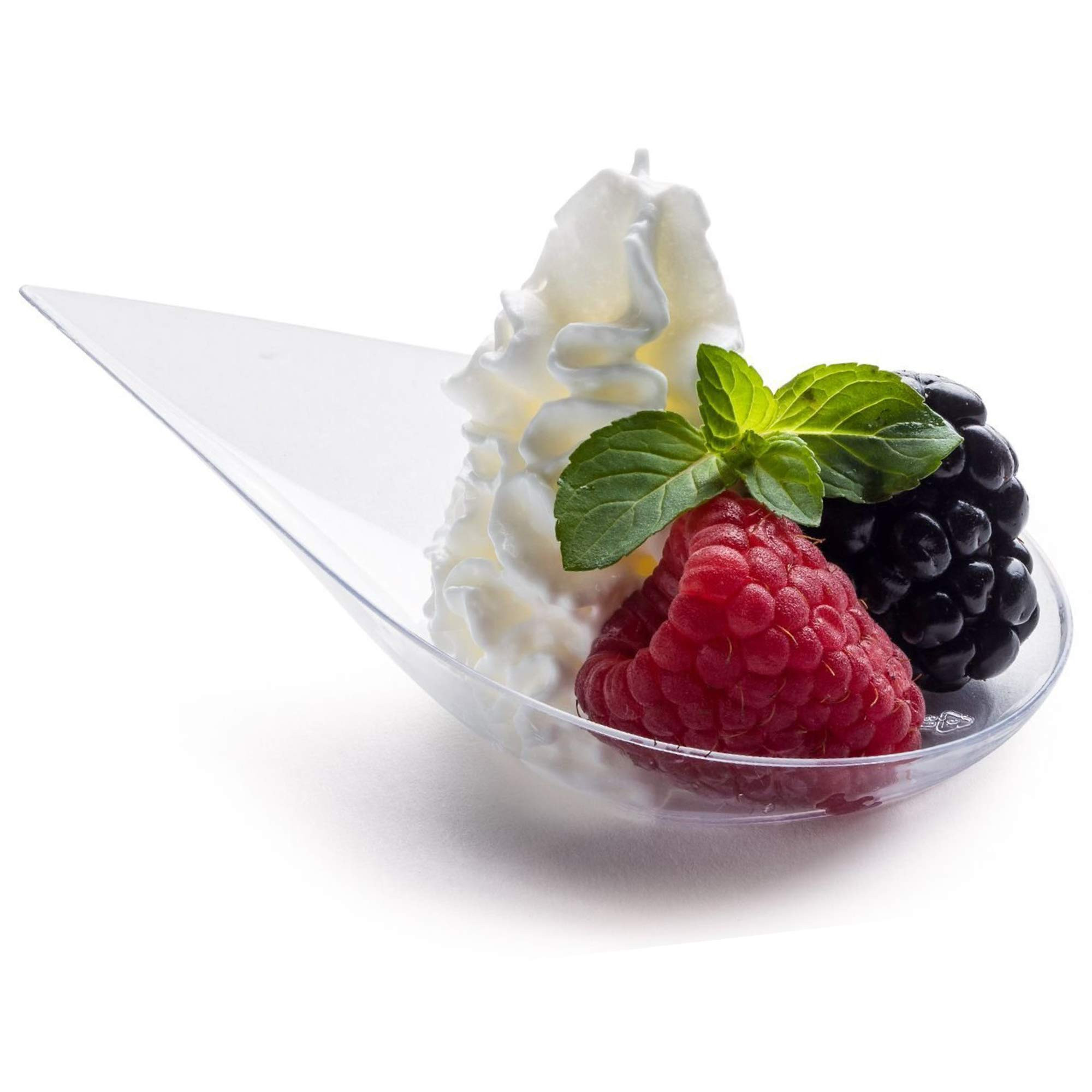 DLux 100 4-in Tear Drop Mini Appetizer Plates, Reusable Clear Plastic Spoons - Desserts and Appet... | Amazon (US)