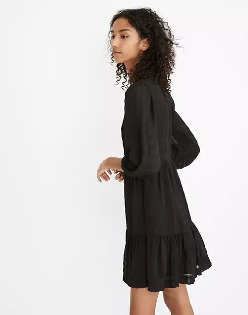 Puff-Sleeve Ruffle-Hem Mini Dress | Madewell