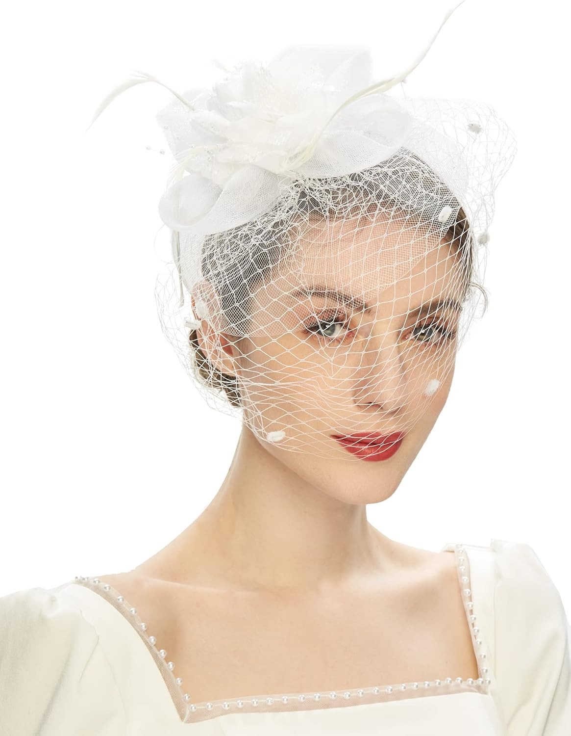 Cizoe Fascinator Hats for Women Tea Party Headband Kentucky Derby Wedding Flower Mesh Veil Fascin... | Amazon (US)