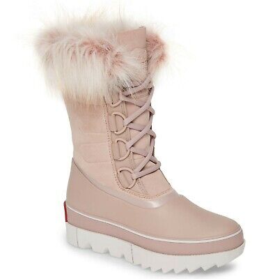 Sorel Boots Joan Of Arctic Next Wedge Waterproof Faux Fur Mauve Pink 5 $250 | eBay US