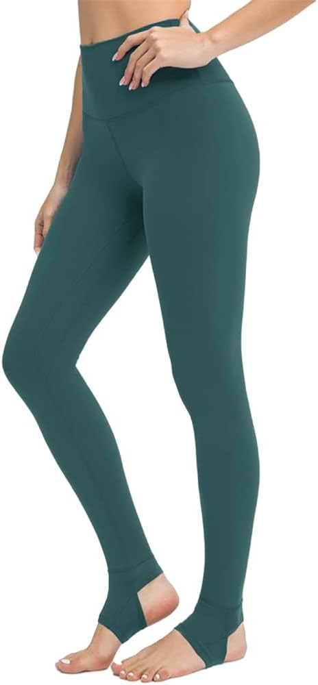 Aurgelmir Women's High Waisted Yoga Stirrup Leggings Tummy Control Stretch Gym Workout Running Ti... | Amazon (US)