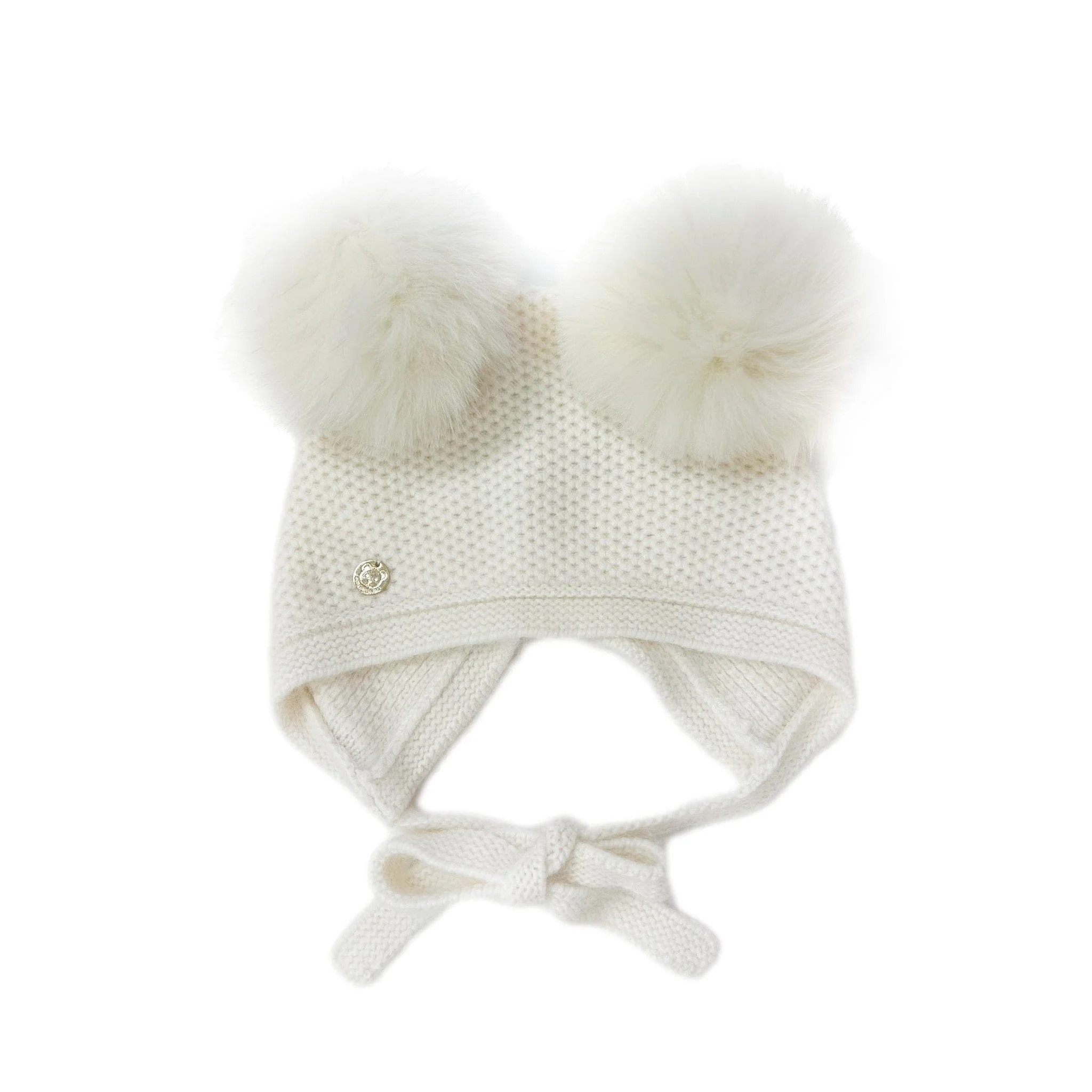 Honeycomb Cream Ivory Cashmere Bonnet | petite maison kids