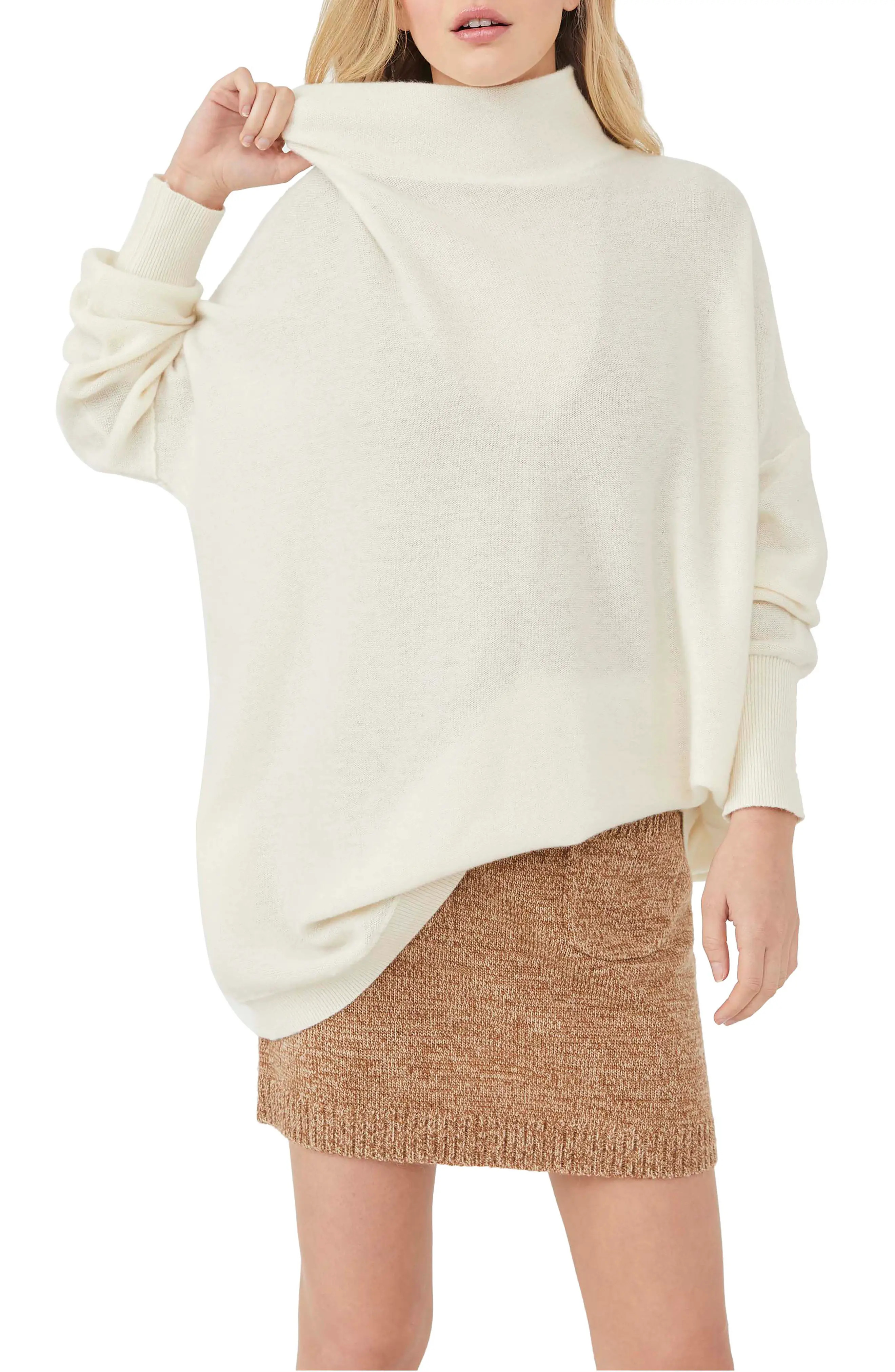 Free People Ottoman Oversize Cashmere Sweater in Winter White at Nordstrom, Size Small | Nordstrom