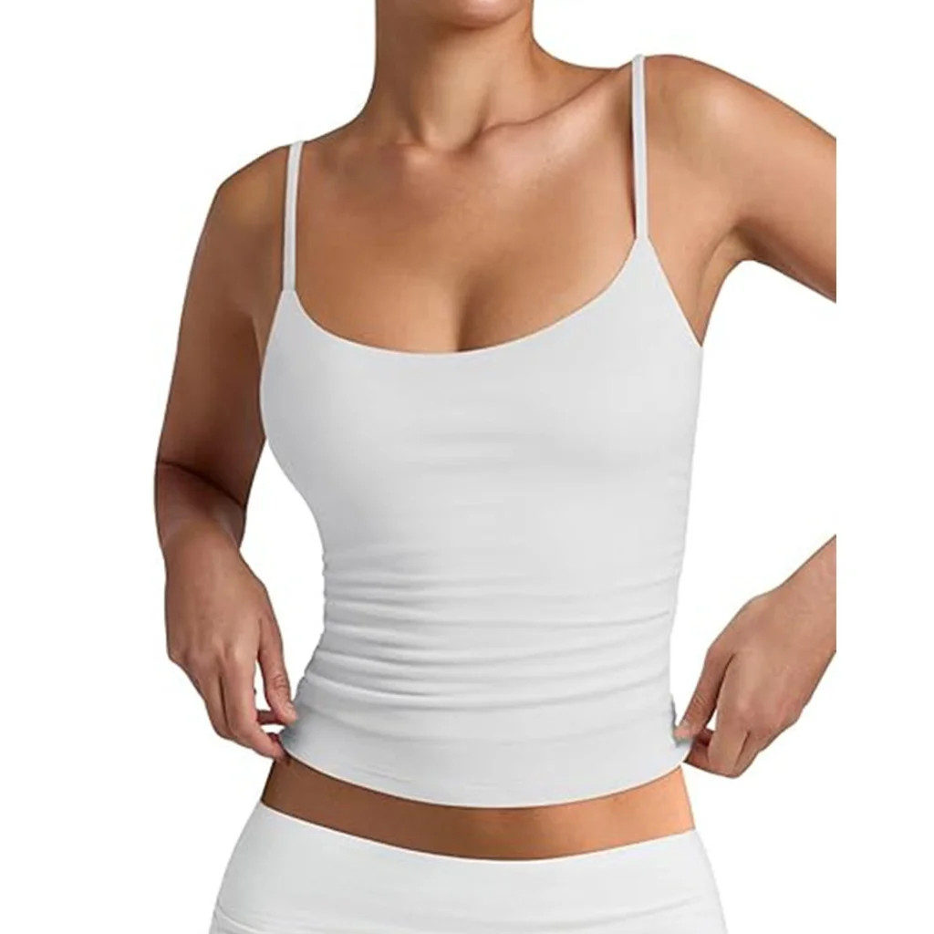 Women's Double Lined Workout Tank Top Casual Going Out Spaghetti Strap Camisole | Walmart (US)