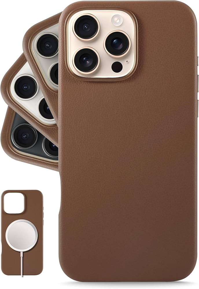 LONLI Classic - for iPhone 16 Pro Max Leather Case - European Genuine Vele Leather Phone Case - S... | Amazon (US)
