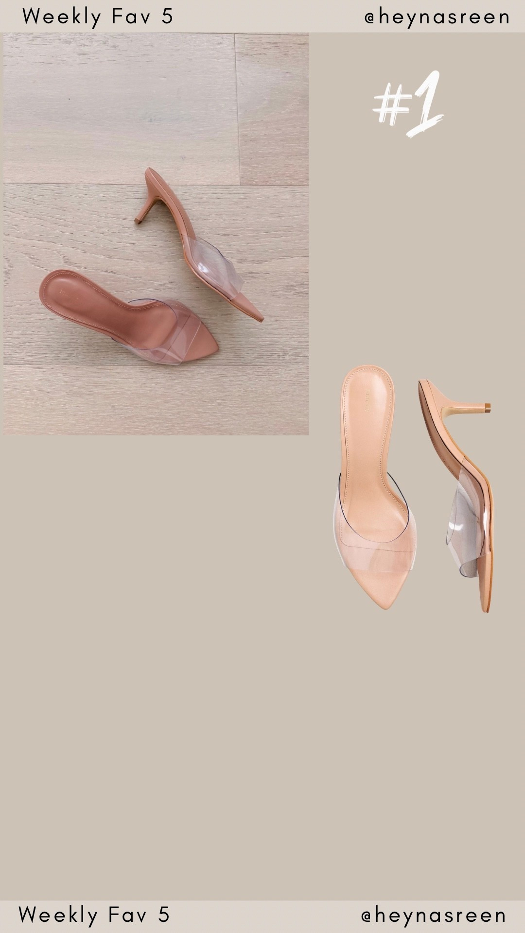 Fav 5:
#1: My must have kitten heels! True to size, comfortable and they literally go with everything.