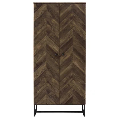 Luxury Highwood 2-Door Engineered Wood Accent Cabinet Rustic Oak | Wayfair North America