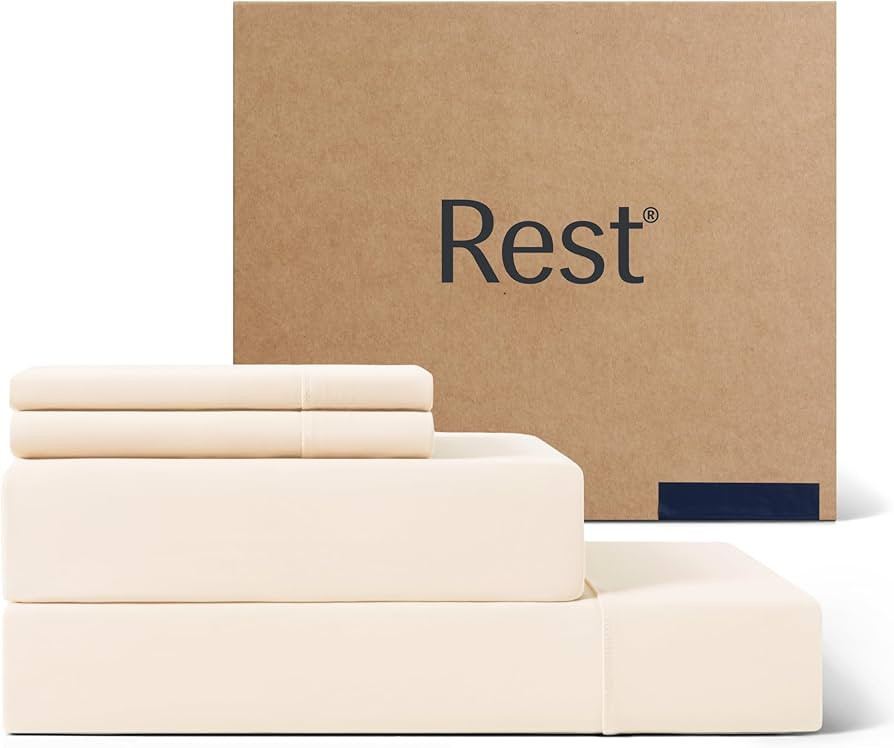 REST® Evercool®+ Cooling Sheet Set, Full Size, Snow Ivory, Breathable Bed Sheets for Hot Sleepe... | Amazon (US)