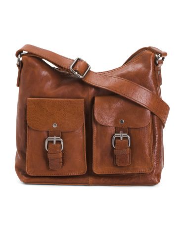 Leather Large Double Pocket  Messenger | Handbags | Marshalls | Marshalls