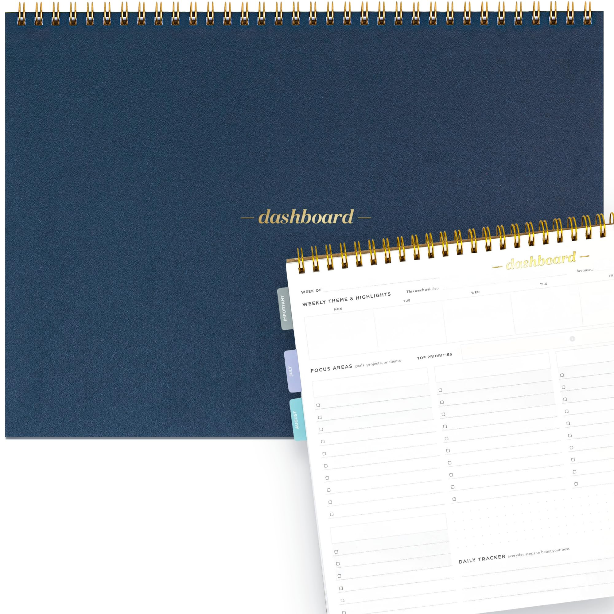 Ink+Volt Dashboard Spiral Deskpad | Undated Weekly Planner Notepad w/ 52 Undated Sheets, Premium ... | Amazon (US)
