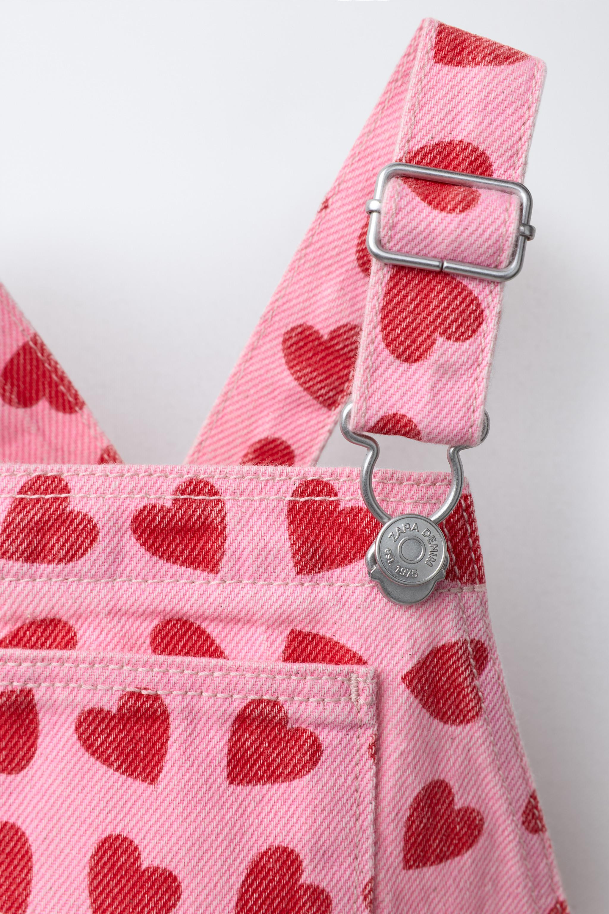 LONG TWILL HEART OVERALLS | Zara US