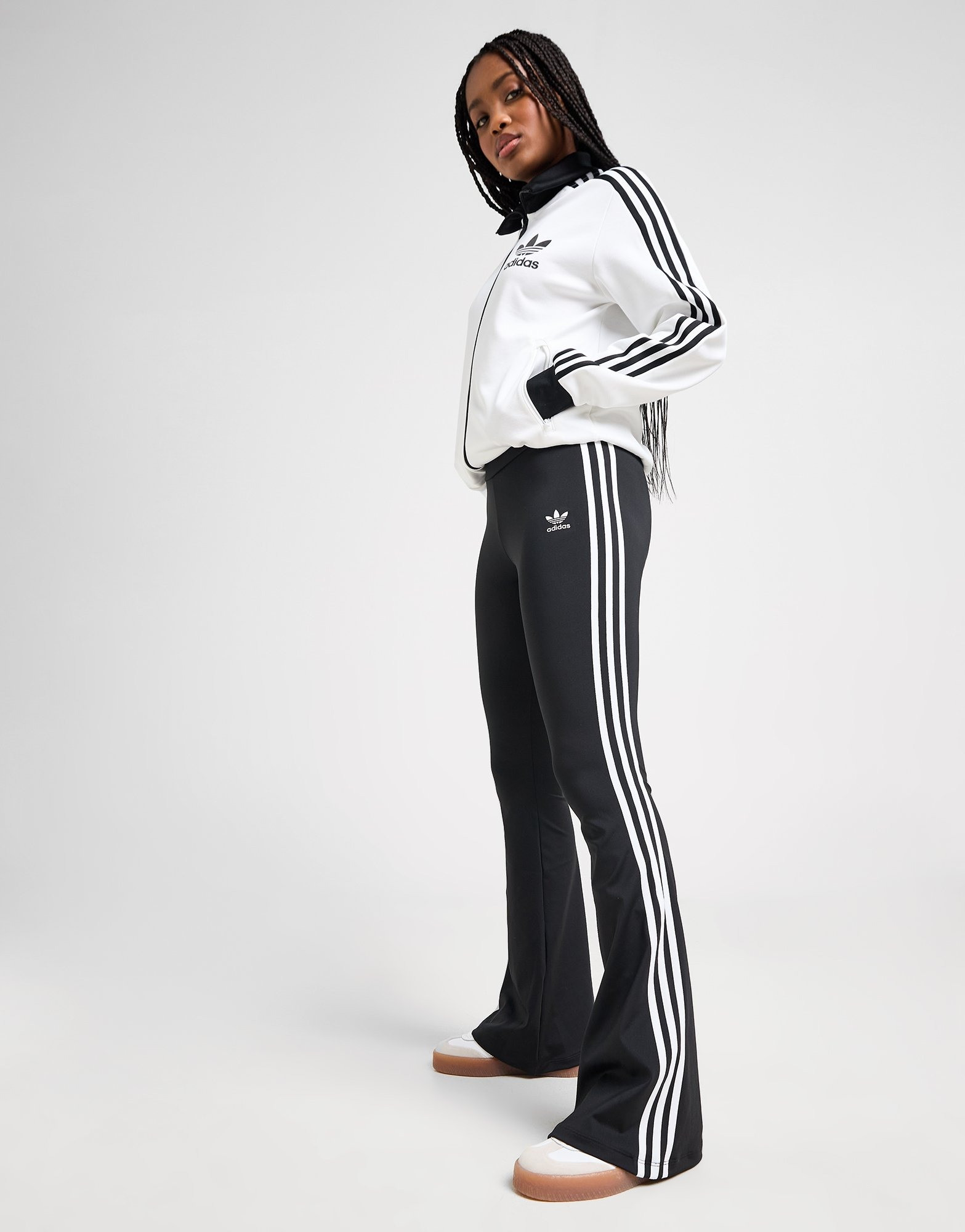 Black adidas Originals 3-Stripes Flared Leggings | JD Sports UK | JD Sports (UK)