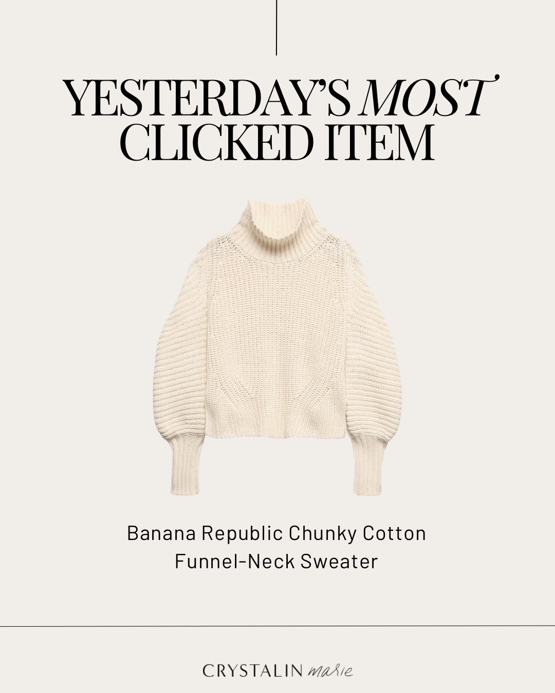 Chunky sweater season is here! And the funnel neck on this one is so good! Has a bit of a balloon sleeve. in the xs, but could wear the small.