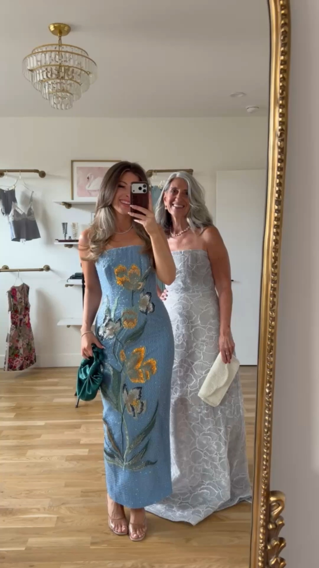 Mom and me strapless sequin floral wedding guest and formal event dresses  

divi: emerson15
electric picks: emerson20

i size down in helsi dresses to xs
mom did her normal size 6

Wedding guest
Formal event
Black tie
Floral
Metallic
Pleated
Mother of the bride
Special occasion 

#LTKFormal #LTKdress 

#LTKWedding