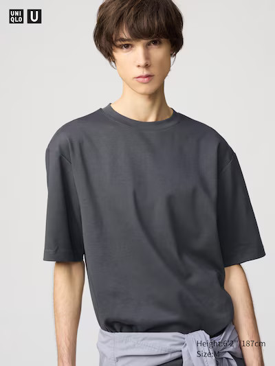 AIRism Cotton Oversized Crew Neck T-Shirt | UNIQLO (UK)