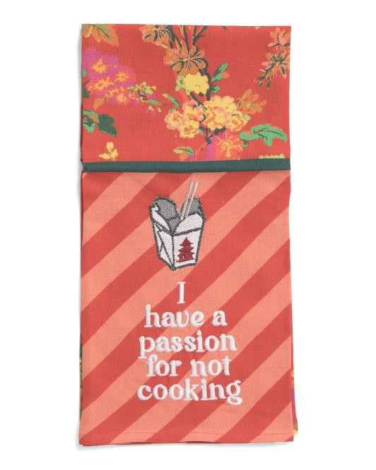 Linen Blend Not Cooking Passion Dish Towel | TJ Maxx