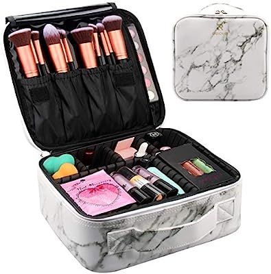 Relavel Travel Makeup Train Case Makeup Cosmetic Case Organizer Portable Artist Storage Bag 10.3'... | Amazon (US)