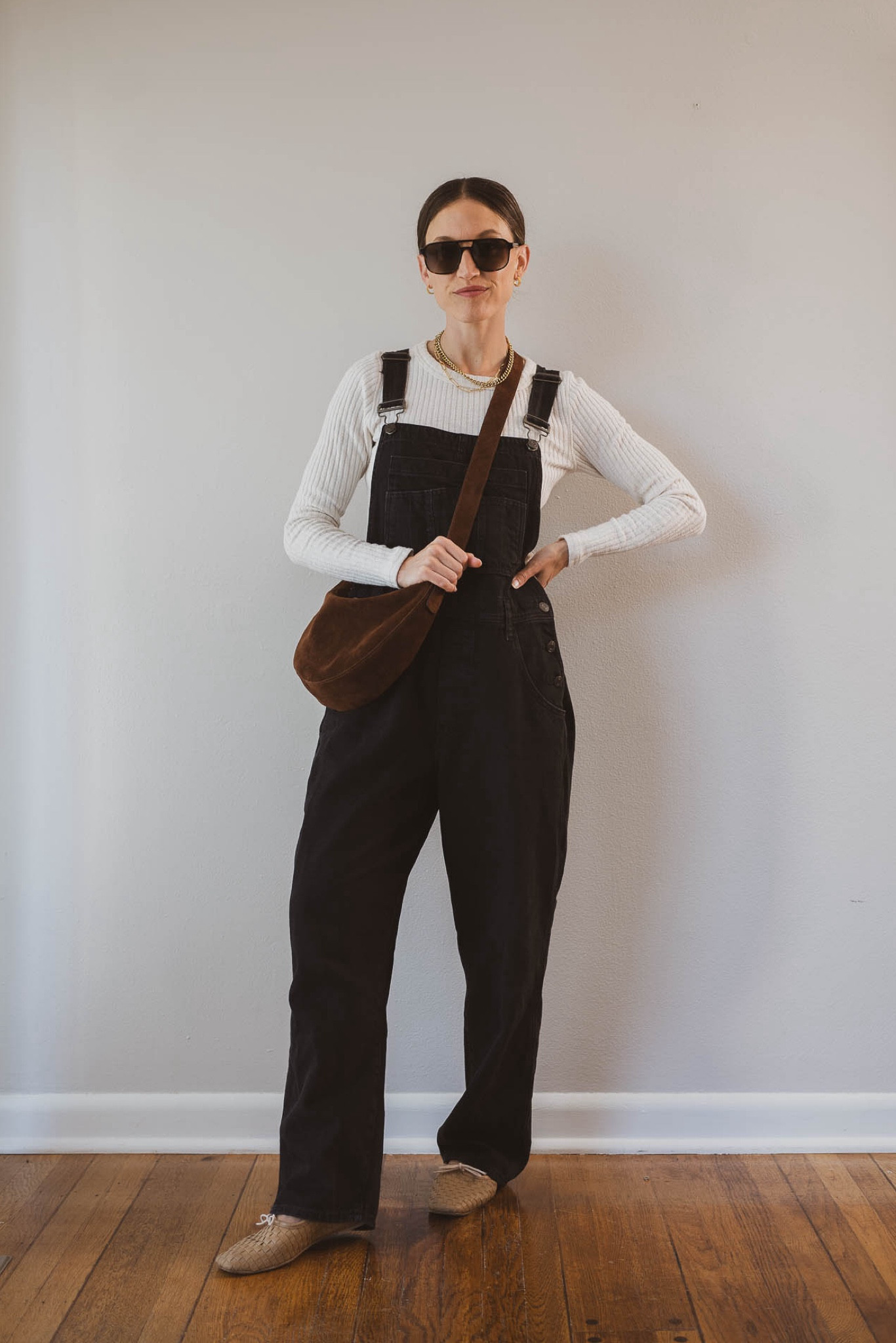 Fall Capsule: Day Six 🍂

Gap Overalls (30% off) I took my true size XSP, these are meant to be baggy, size down for a closer fit. Everlane sweater, XS, TTS. Frēda Salvador flats, TTS, currently 20% off with code FALLFRIENDS, otherwise use code STITCHANDSALT15 for 15% off your first purchase. Makena Hoops and Parker Necklace from Sela Designs, ASHLEYROHR10 for 10% off. Lola Paperclip Necklace from Sheena Marshall Jewelry, STITCHANDSALT for $10 off. Quince sunglasses. Madewell bag  

#LTKSaleAlert #LTKSeasonal #LTKOver40