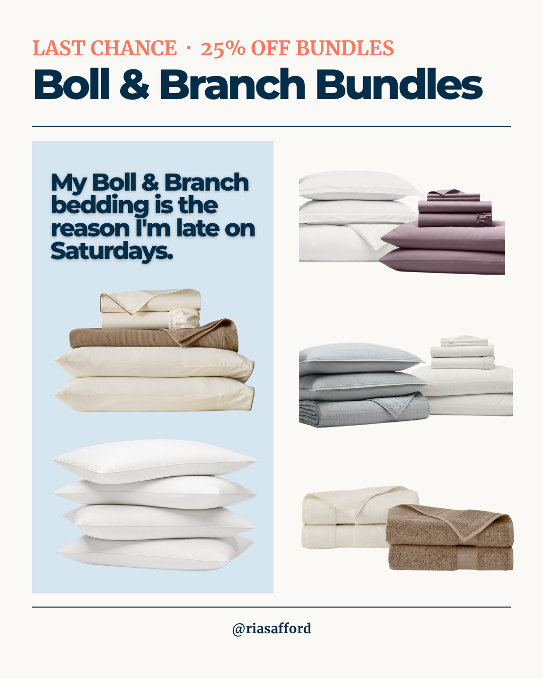 Last chance on Boll & Branch bundles. Bundle pricing plus code FALL20 takes 25% off the sheets, towels and pillows I'd happily never replace. If you've been waiting to upgrade your bedding, this is the weekend.

#bollandbranch #beddingupgrade #organiccotton #cozyhome #fallbedding #homerefresh #ltkhome 

 #LTKHome #LTKSaleAlert