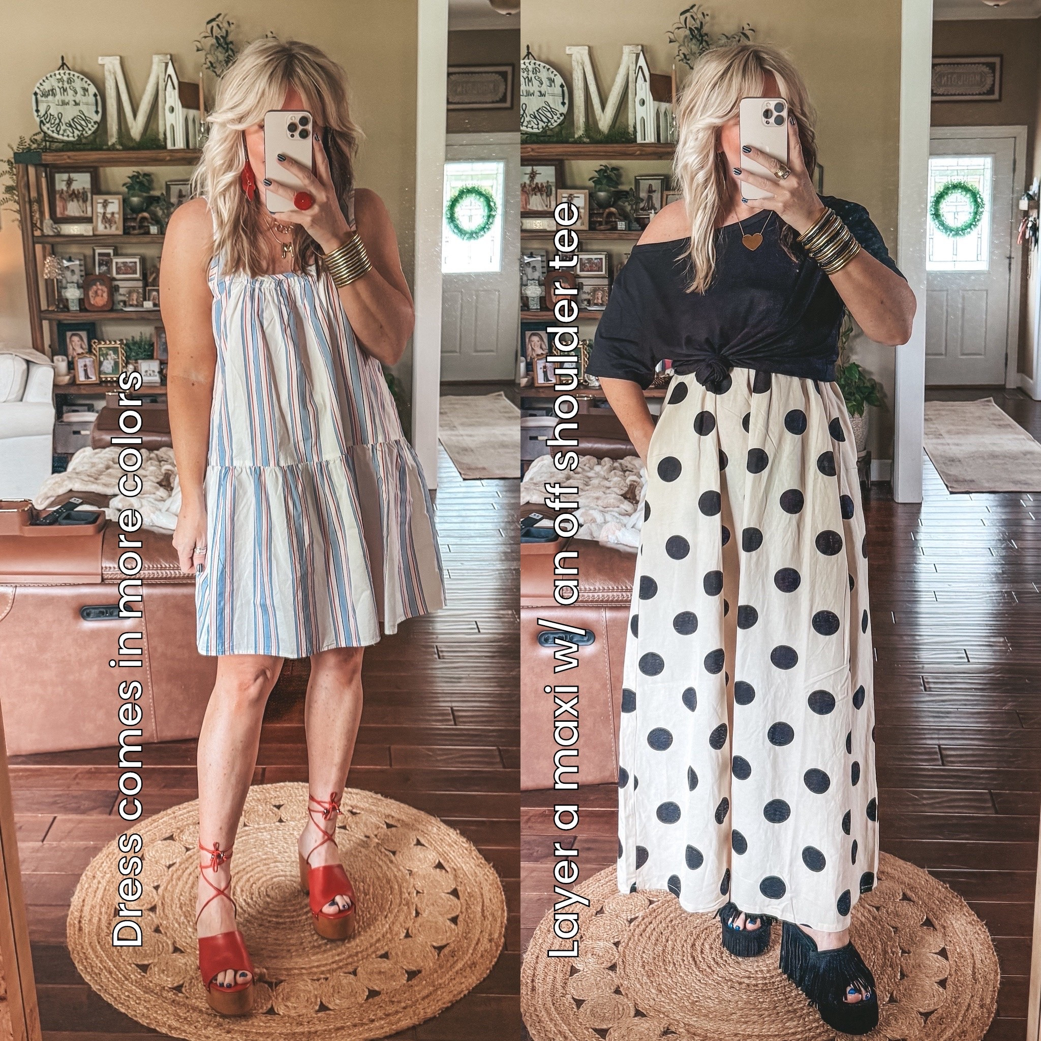Love these dresses! I’m in a medium in both plus the off shoulder tee. 
#graduationoutfit #dress #maxidress

#LTKMothersDay #LTKootd