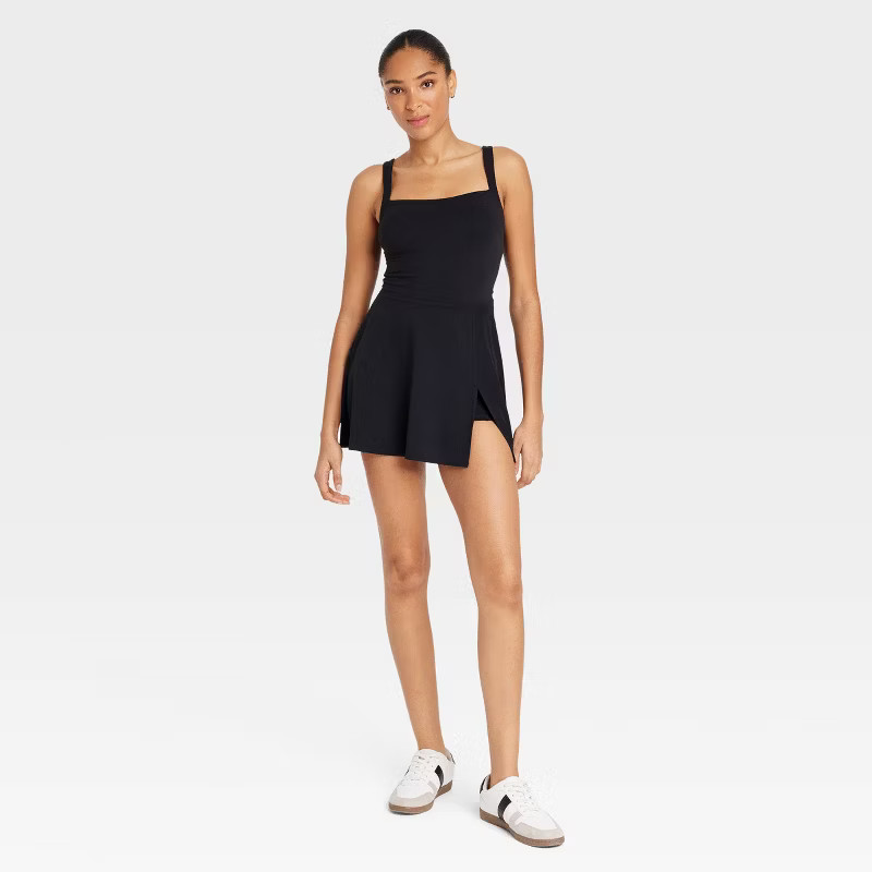 Women's Knit Squareneck Slit Active Dress - JoyLab™ | Target