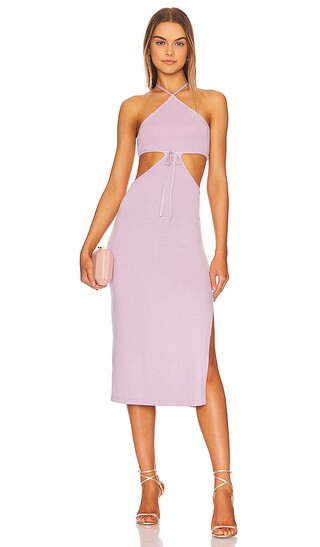 Fiora Halter Midi Dress in Periwinkle | Revolve Clothing (Global)