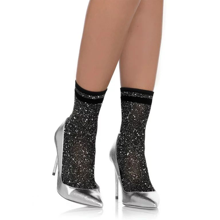 Leg Avenue Womens Lurex Shimmer Anklet Socks | Walmart (US)