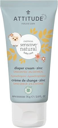 Attitude Natural Baby Diaper Cream - Zinc, Fragrance Free, 2.5 Ounce | Amazon (US)