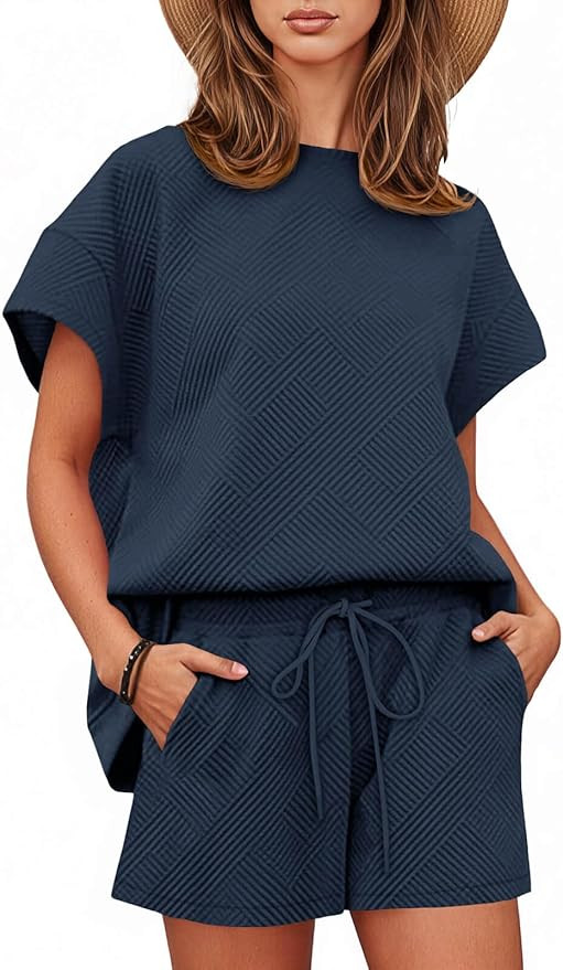 Tankaneo Womens 2 Piece Short Sets Outfits Summer Matching Lounge Set Casual Short Sleeve Tops an... | Amazon (US)