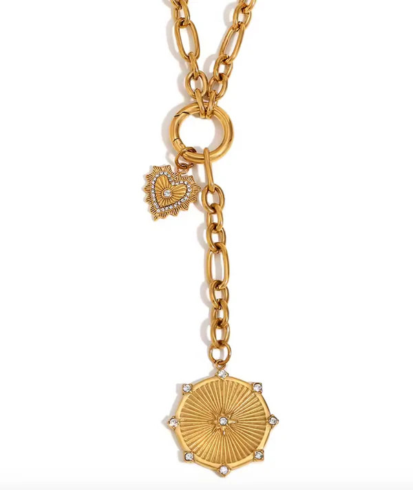 DOUBLE MEDALLION NECKLACE - GOLD | Fallon Jewelry
