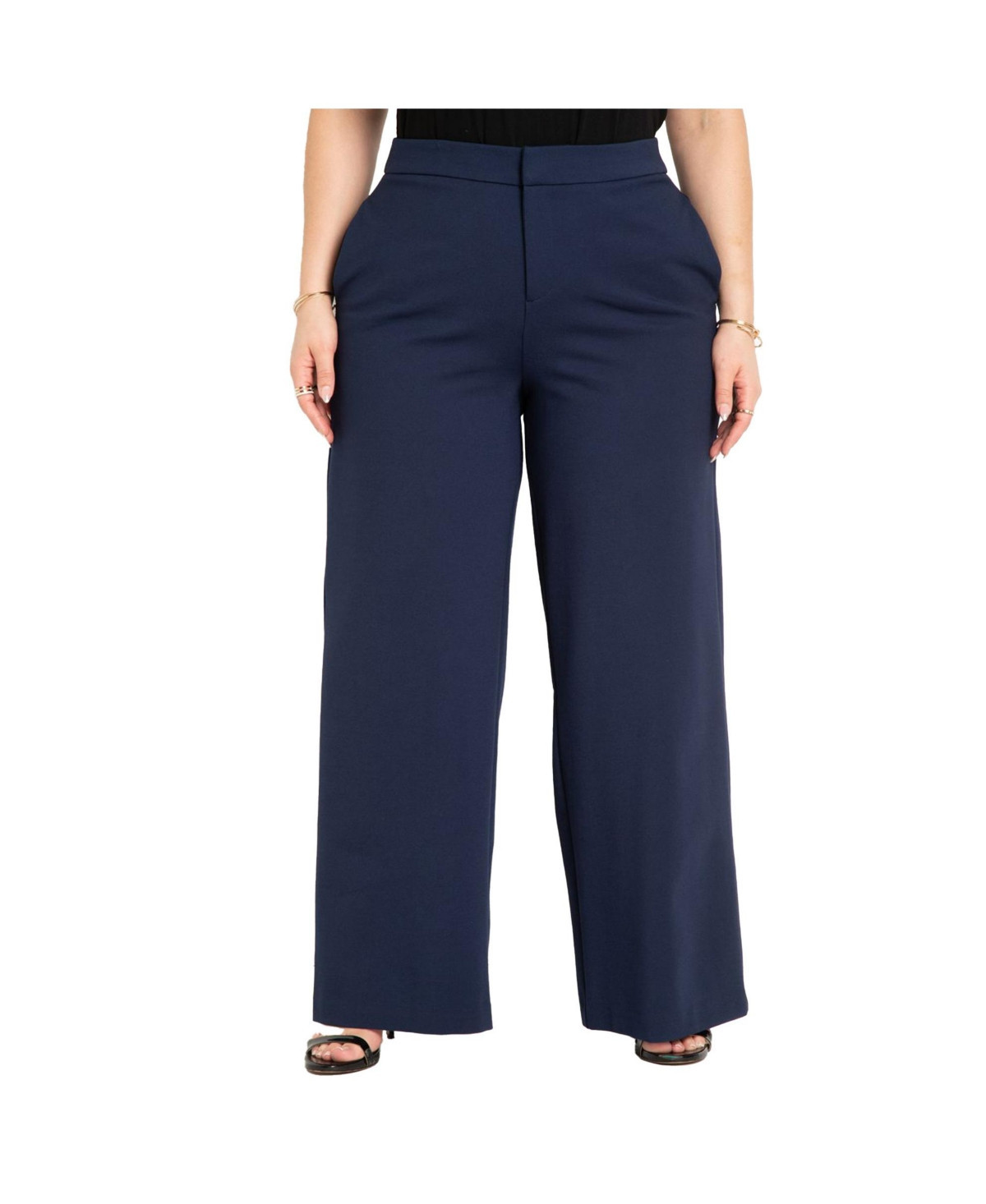 Eloquii Women's Tall The Ultimate Stretch Wide Leg Pant - Maritime blue | Macy's