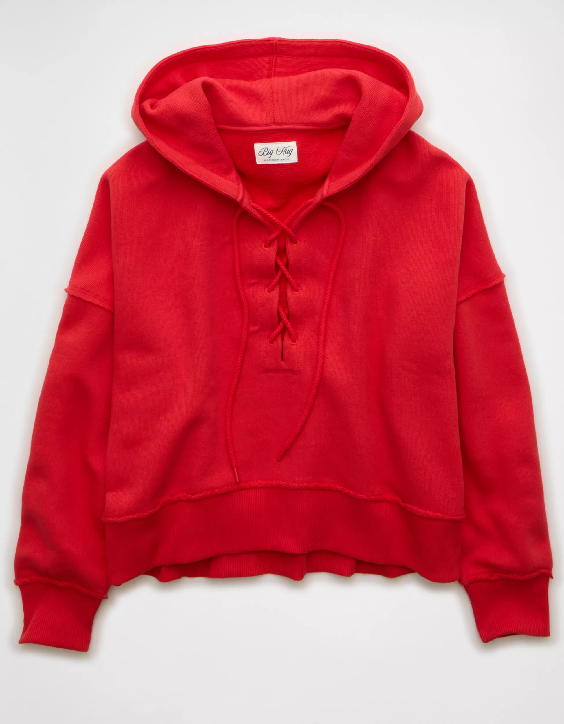 AE Big Hug Lace-Up Hoodie | American Eagle Outfitters (US & CA)