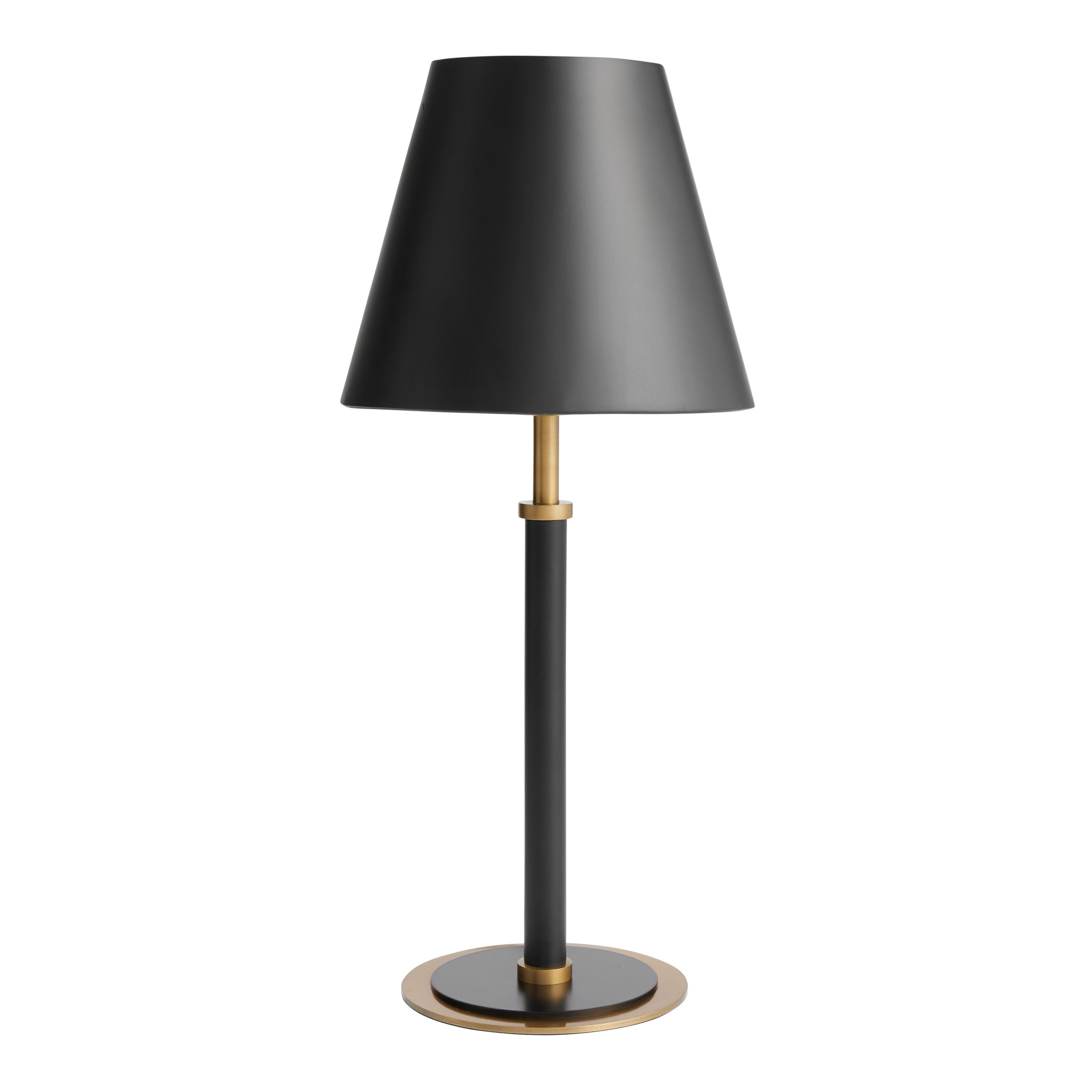 Arlo Black and Brass Metal Empire Shade Table Lamp | World Market