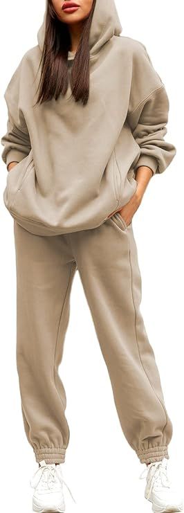 Linsery Women Hoodies Sweatsuit Long Sleeve Hooded Matching Joggers Sweatpants 2 Piece Tracksuit ... | Amazon (US)