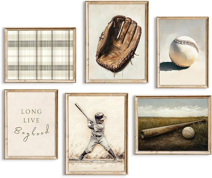 Vintage Baseball Nursery Wall Art Boys Room Canvas Poster Vintage Sports Wall Decor Baby Kids Pri... | Amazon (US)