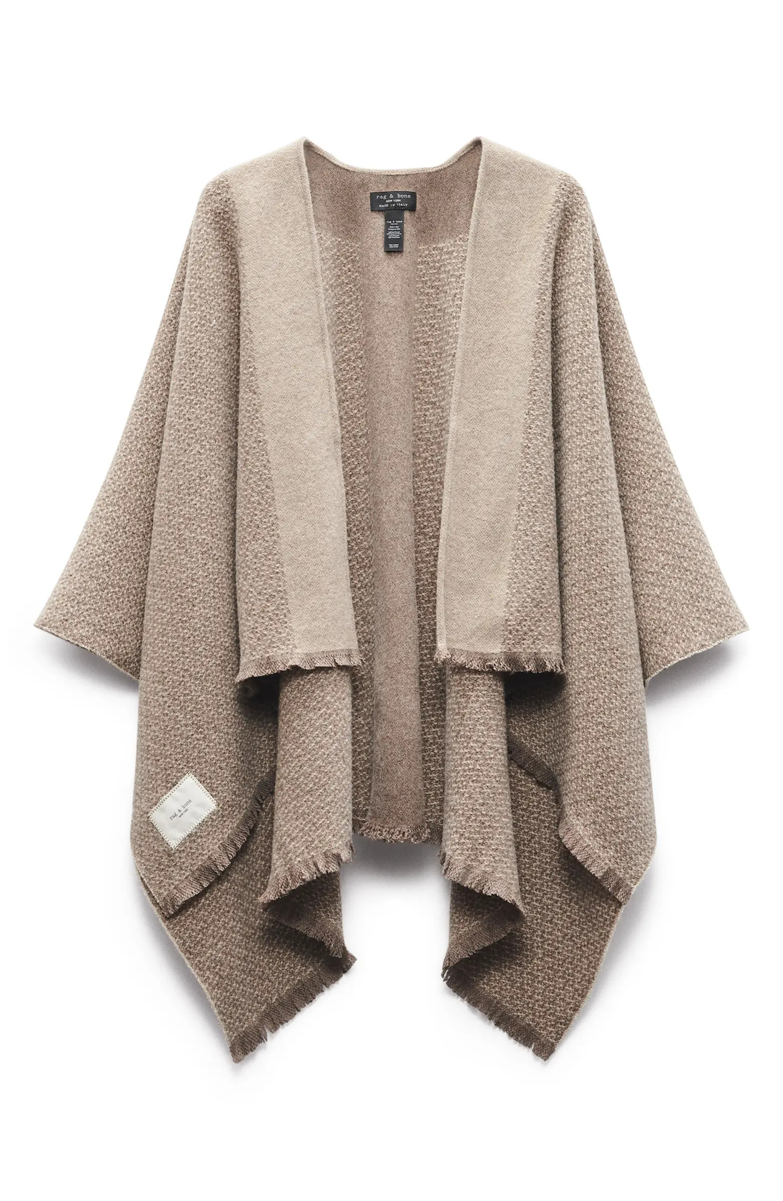 rag & bone Joni Wool Tweed Reversible Poncho Wrap | Nordstrom | Nordstrom