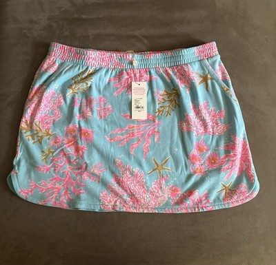 NWT Lilly Pulitzer Florie Terry Skort Multi Royal Coral Size XL | eBay US