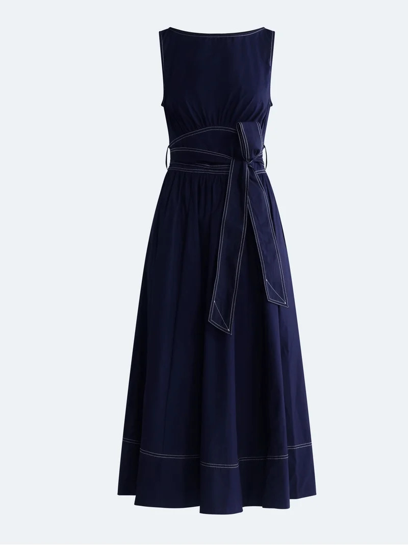 Free Assembly Women's Sleeveless Cotton Boatneck Maxi Dress, Sizes XS-XXL | Walmart (US)
