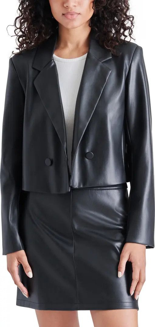 Nicola Faux Leather Crop Blazer | Nordstrom