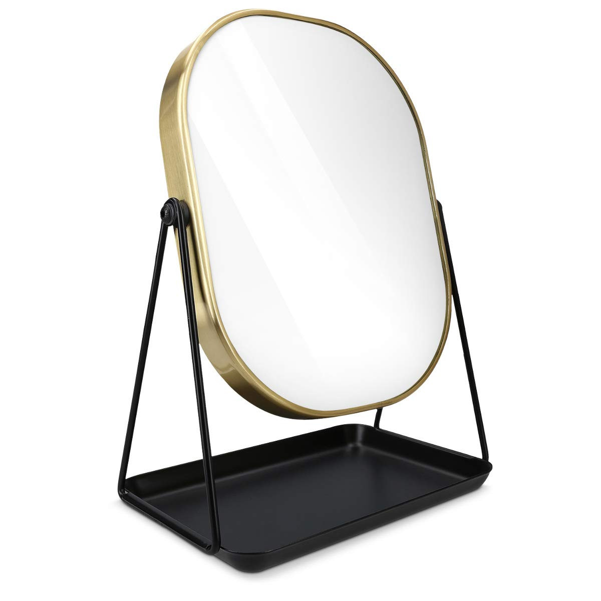 Navaris Vanity Mirror with Tray - Table Top Mirror with Metal Stand and Storage - 7" x 9" Mirror ... | Amazon (US)