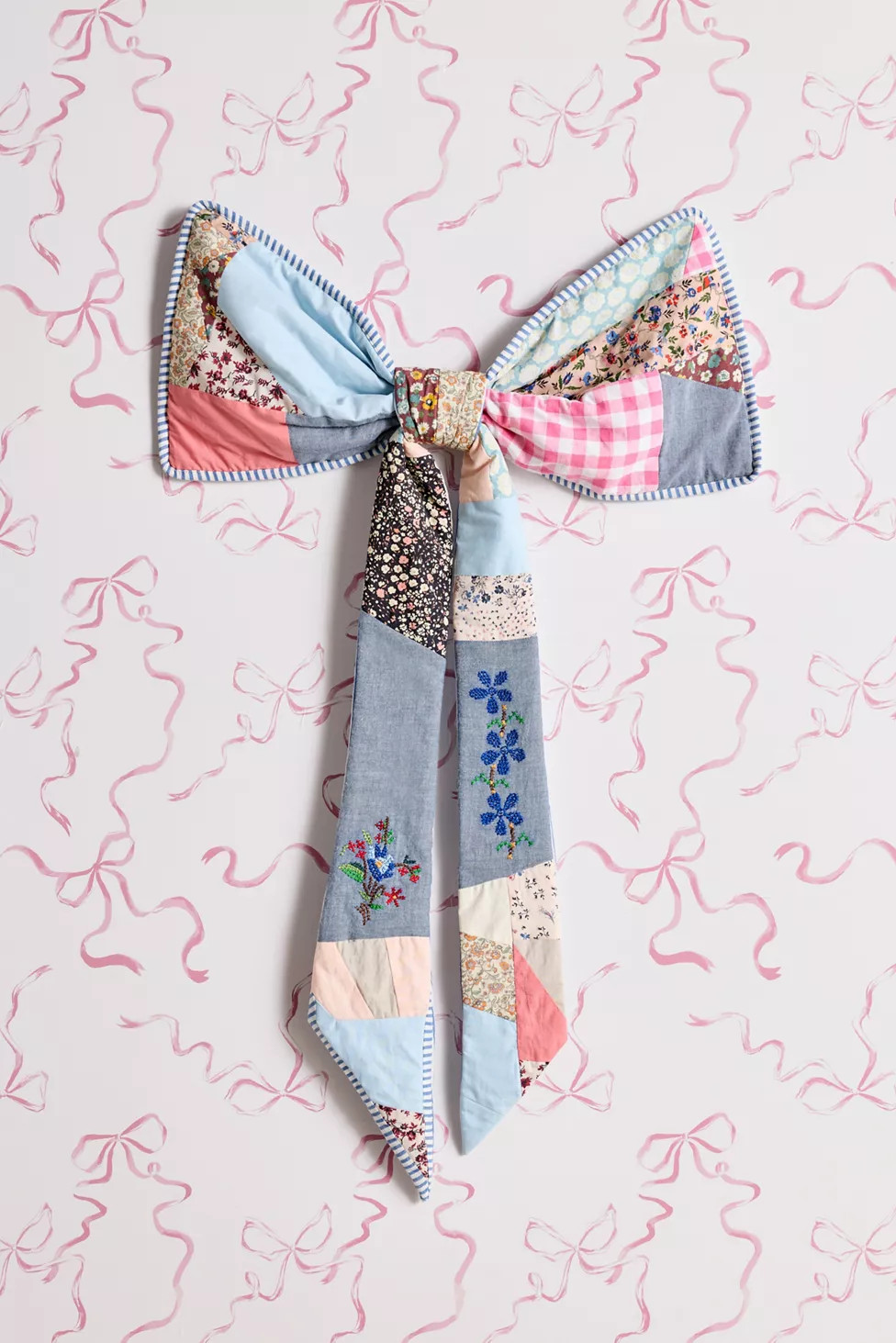 ReMADE By UO Remnants Patchwork Bow Wall Hanging | Urban Outfitters (US and RoW)