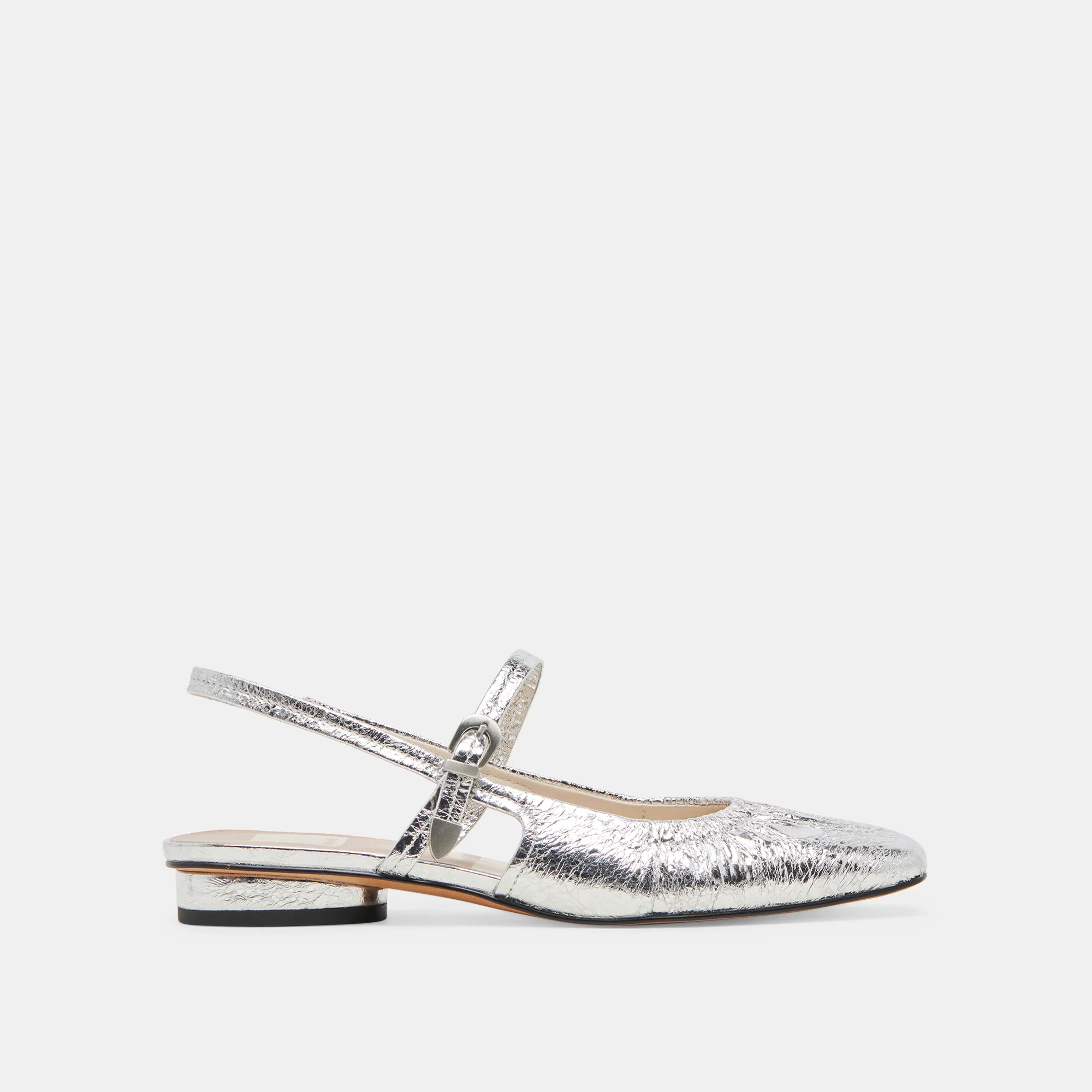 RIANNE FLATS SILVER DISTRESSED LEATHER | DolceVita.com