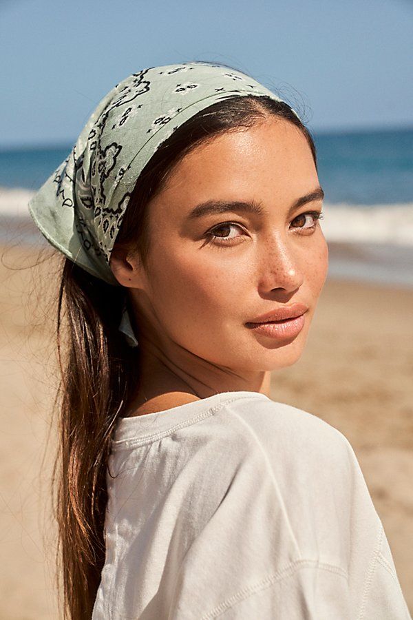 FP Classic Print Bandana by Free People, Seaglass, One Size | Free People (Global - UK&FR Excluded)