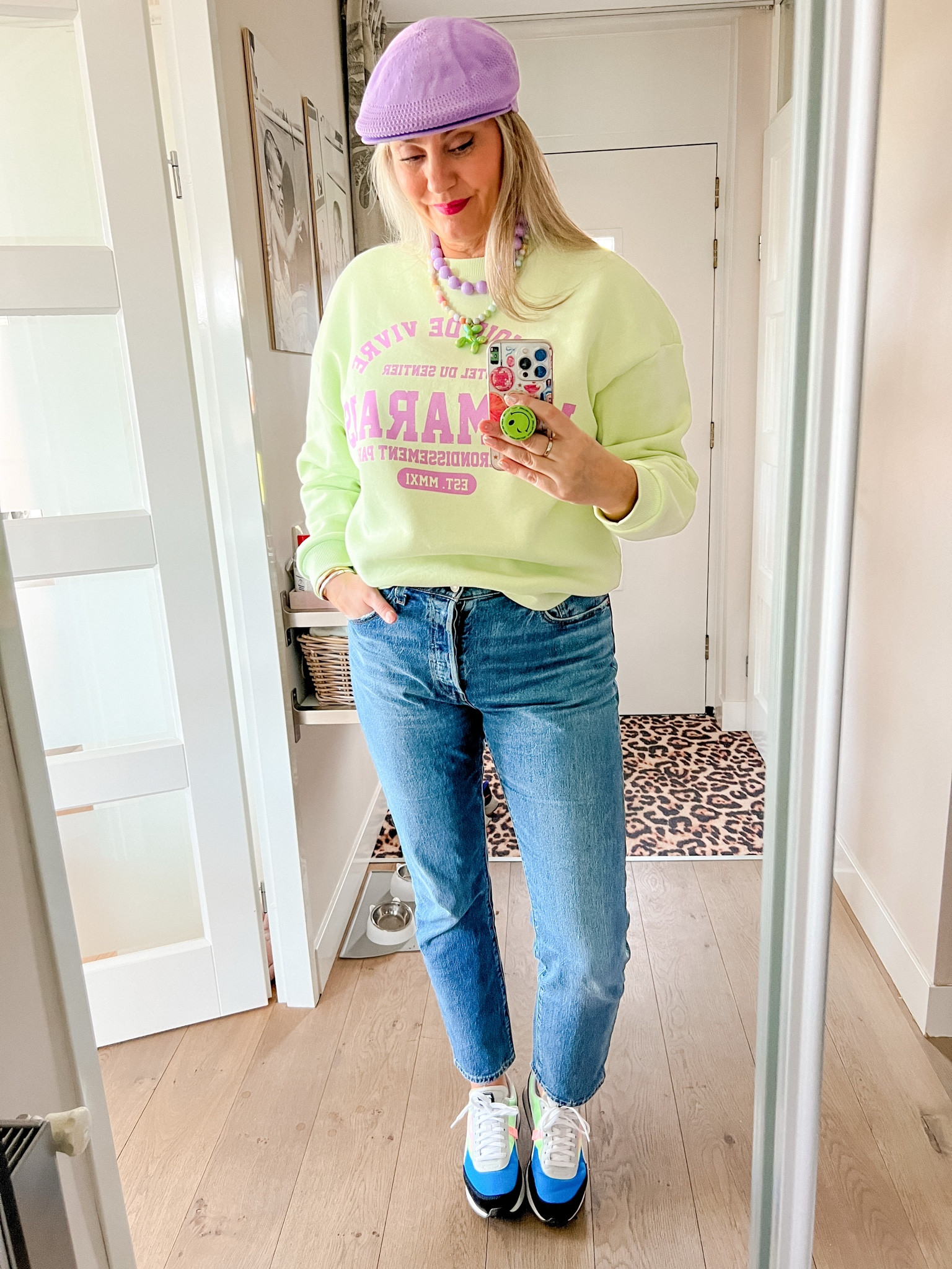 Ootd - Friday. Soft lime green sweatshirt (My Jewellery), blue Levi’s 501 jeans, necklaces, Puma retro sneakers. Kangol flatcap  

#LTKeurope #LTKFashionMonth #LTKnederlands