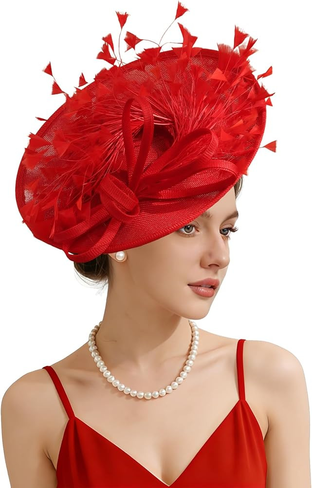 Unpifolov Fascinators Hats Elegant Women Flower Mesh Feathers Wedding Cocktail Bride Headband for... | Amazon (US)